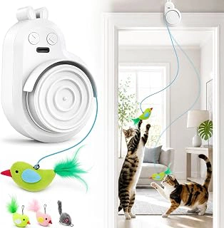 CATPICK Automatic Interactive Cat Toy with Flying Feather Bird & Mouse