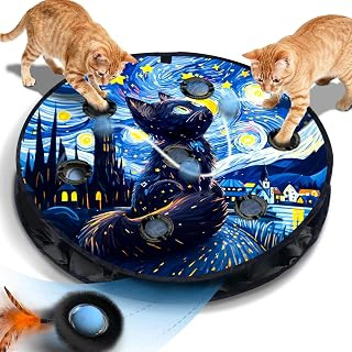 Interactive Cat Toy with Automatic Moving Ball and 7-Hole Maze Mat