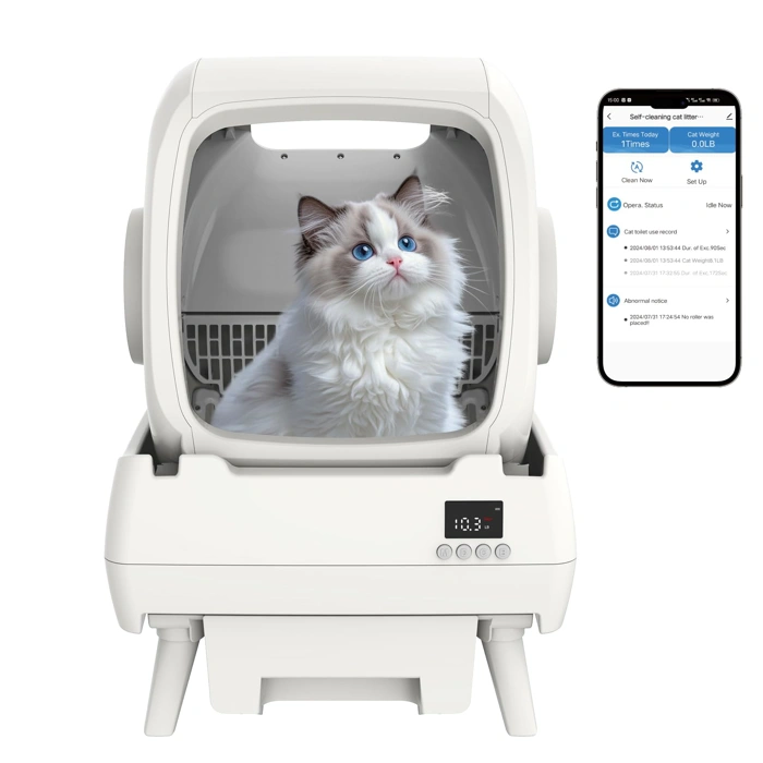 FRCFRC Automatic Self-Cleaning Cat Litter Box with App Control