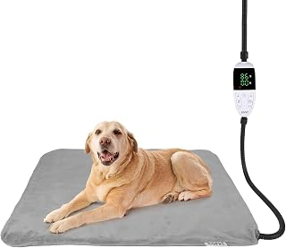 32" x 20" Pet Heating Pad with 12 Temp Settings, Timer & Chew Resistant