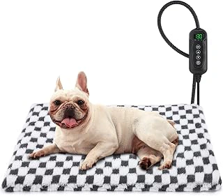 MIXJOY 28"x20" Heated Dog Bed with 11 Temp Settings & Washable Cover