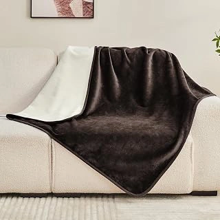 Yaning Reversible Waterproof Blanket and Bed Cover for Pets, Brown/Off White