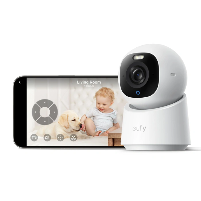 eufy Indoor Cam E30 4K Security Camera, Pan-Tilt, Auto Tracking, Color Night Vision