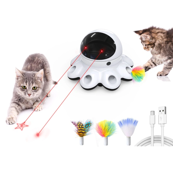 ORSDA 2-in-1 Cat Laser Toy and Whack A Mole Feather