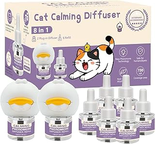 Cat Pheromone Calming Diffuser 8-in-1 Kit (2 Plug-ins + 6x48ml Refills)