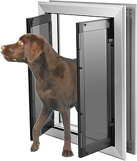Heavy-Duty Large Dog Door with Aluminum Frame and Weatherproof Double Panels