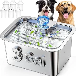 Large Stainless Steel Ultra Quiet Automatic Pet Water Fountain