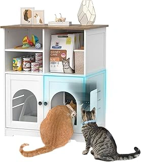GDLF Cat Feeding Station Cabinet for Microchip Feeder with Dog-Proof Design